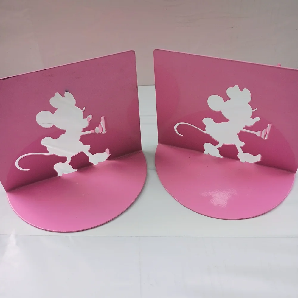 Pink Mouse Silhouette Bookends